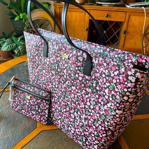 Kate Spade Shore Street Park Ave Floral Tote&Tinie